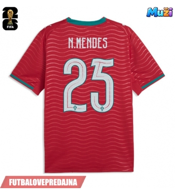 Lacne Muži Futbalové dres Portugalsko Nuno Mendes #25 MS 2026 Krátky Rukáv - Domáci
